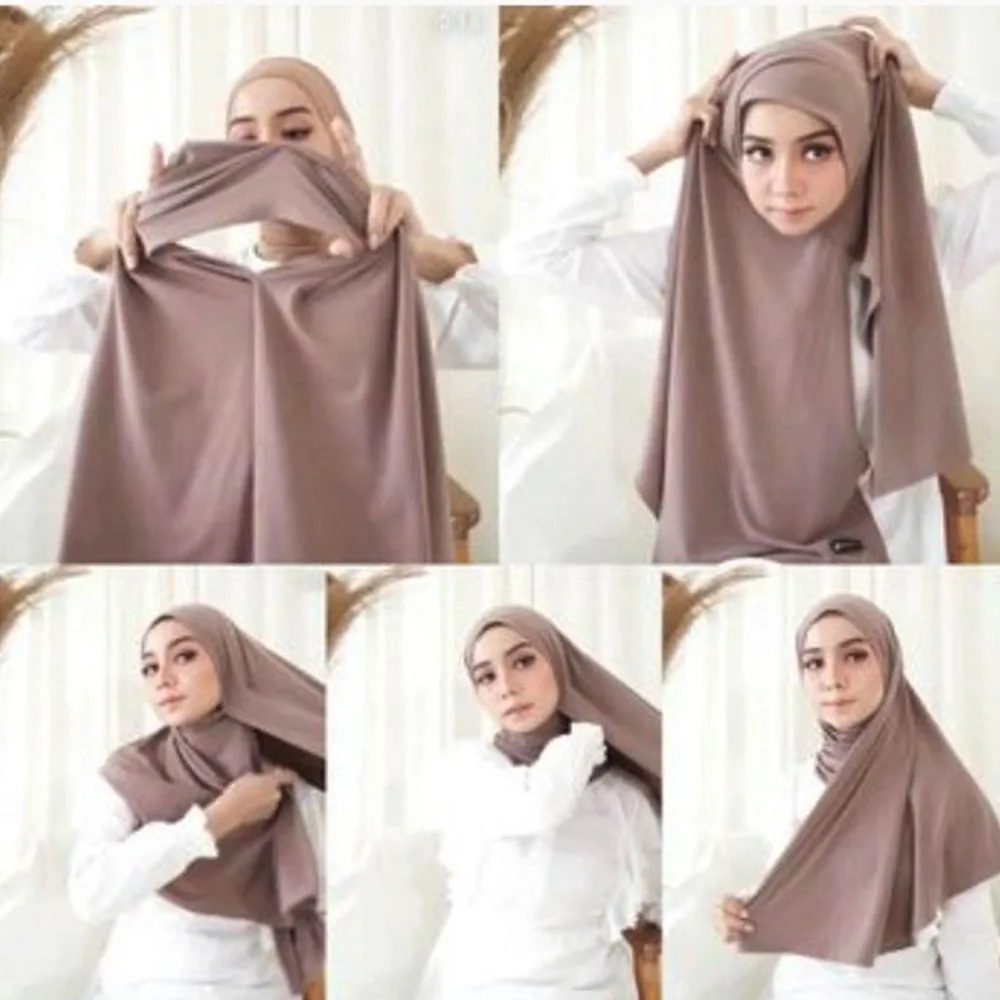 BOHOWAII Islam Jersey Hijabs Scarf Instant Khimar High Strecth Shawl Cagoule Hijab Femme Musulman Abayat Turbans for Women