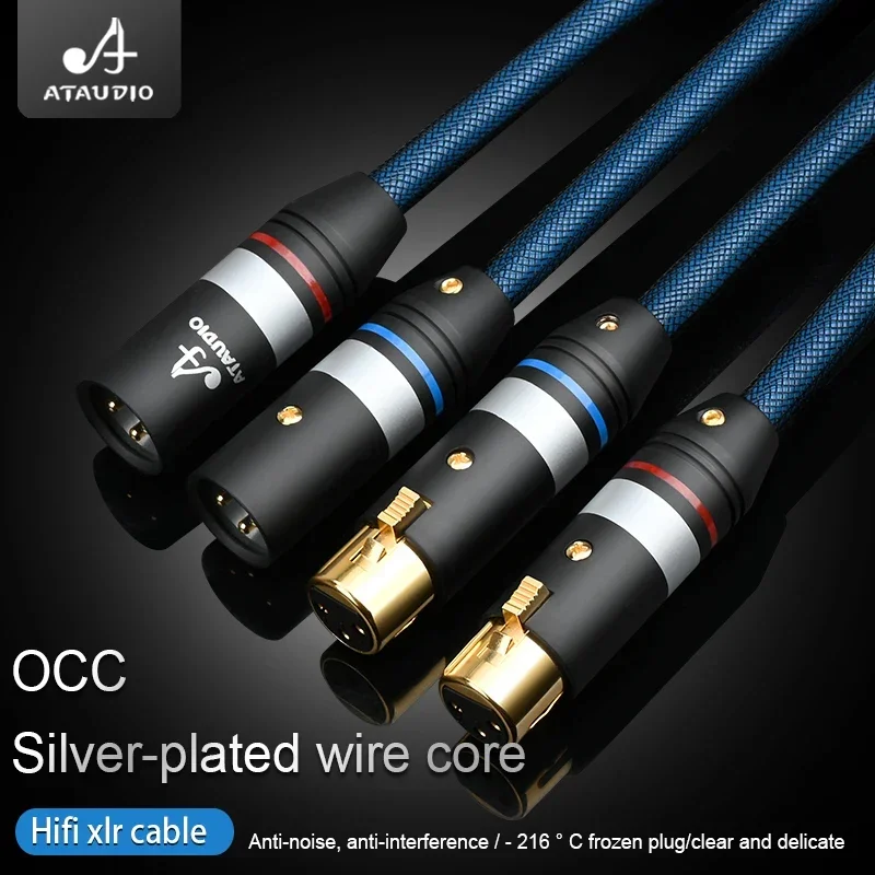 HIFI xlr cable occ silver plated 2xlr balance cable xlr male to female microphone condenser microphone microphone cable