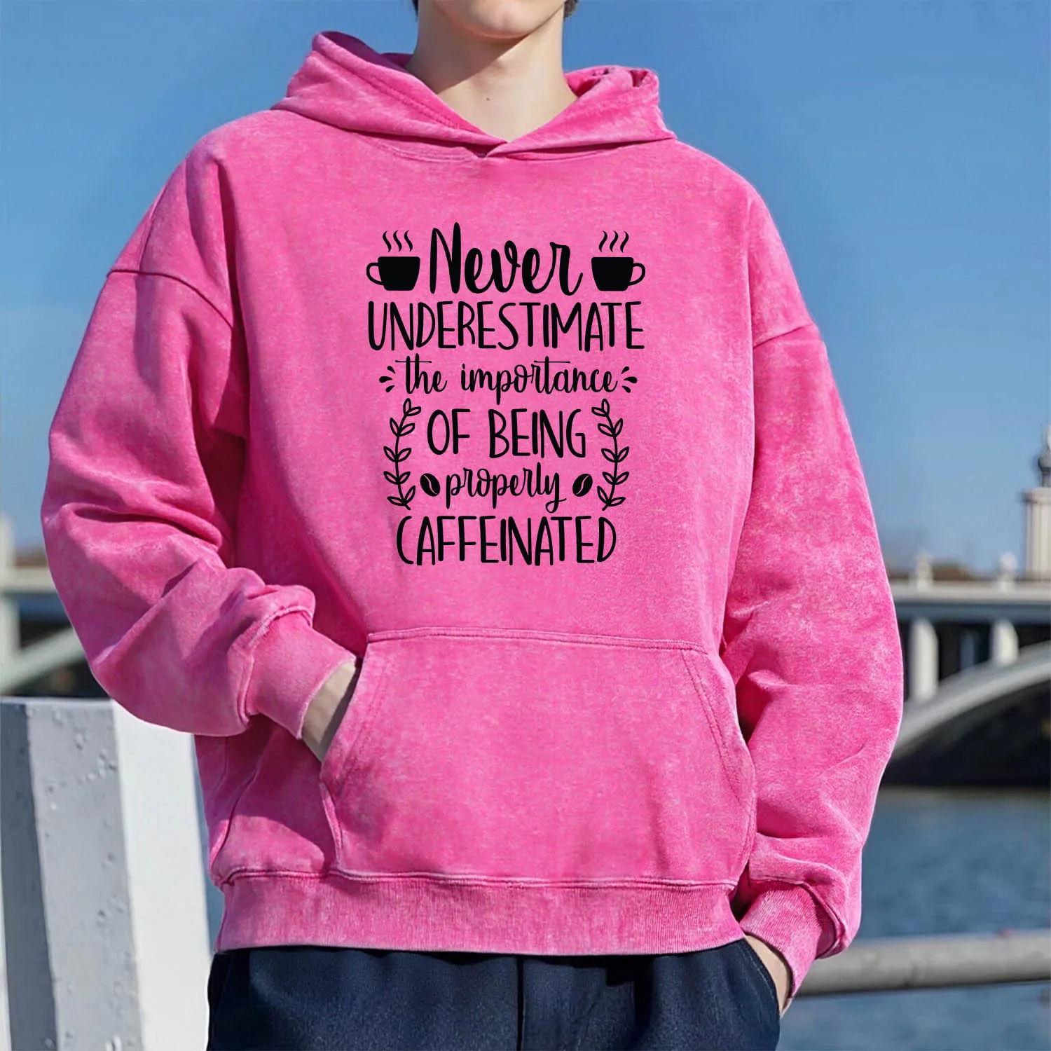 

Толстовка с капюшоном в стиле кофе в стиле ретро, унисекс, повседневный, спортивный стиль, из чистого хлопка, модный уличный стиль, 400 г