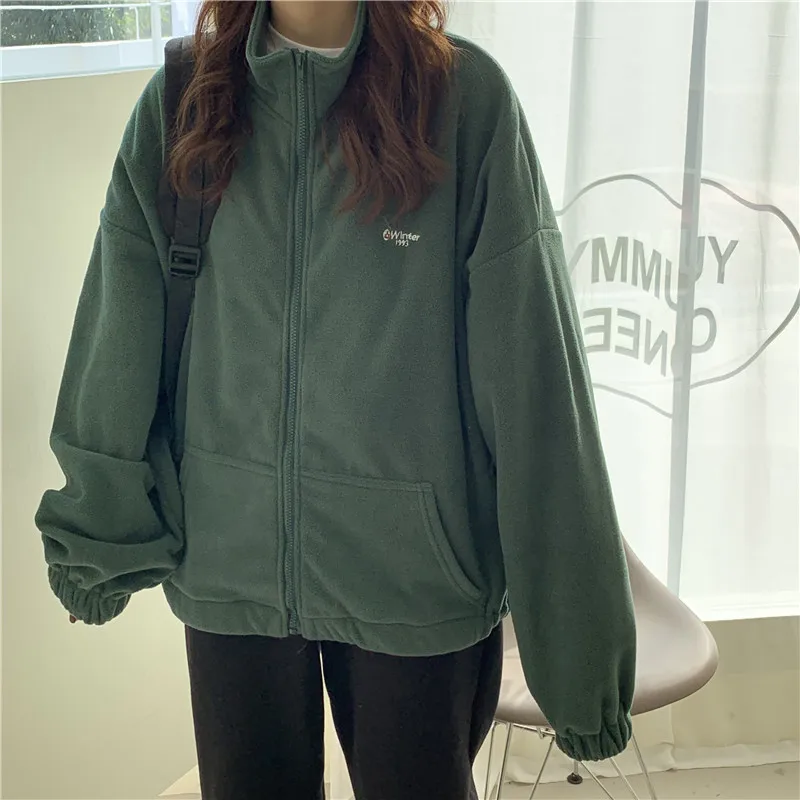 Sweatshirts Women Zip Up Ulzzang Harajuku Streetwear All-match Trendy Popular Simple Daily Stylish Hoodie BF Chic Retro Students