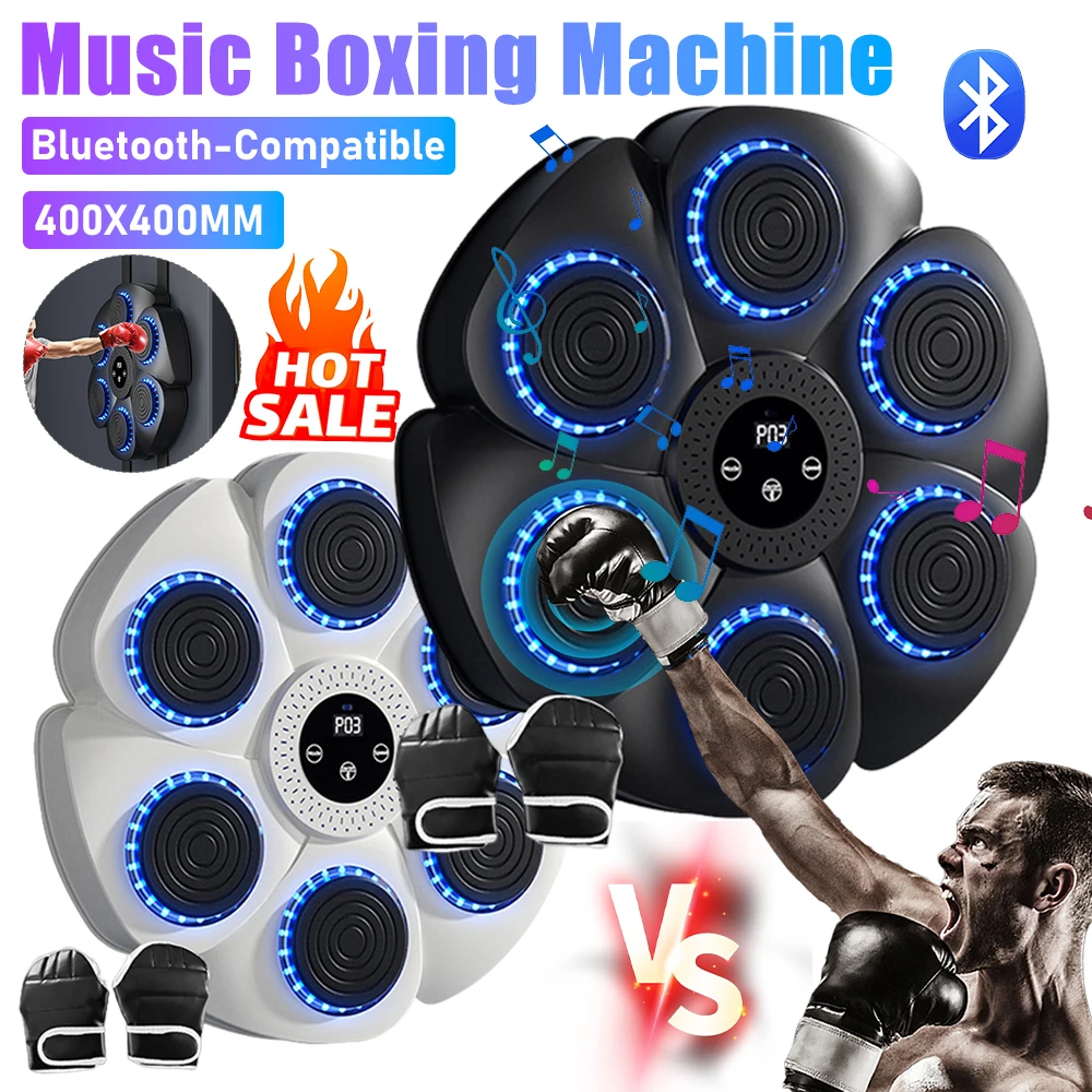 Bluetooth Music Boxing Machine With RGB Light Wall Target Punching Training Home Fitness Wall Target Boxing Board For Kid Adult