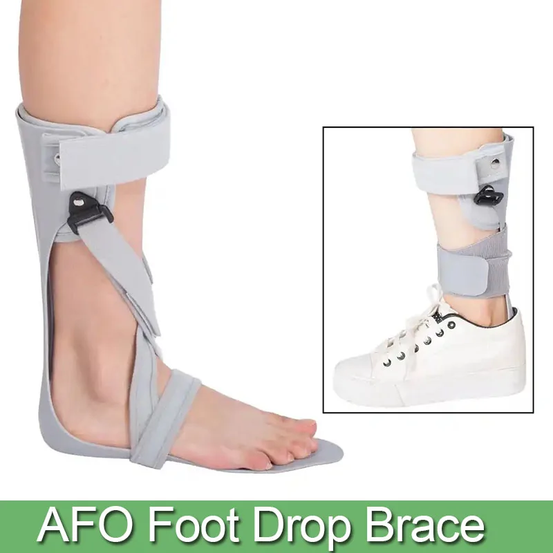 Adjustable Afo Foot Drop Brace Splint Ankle Foot Orthosis Walking with Shoes or Sleeping for Stroke Hemiplegia