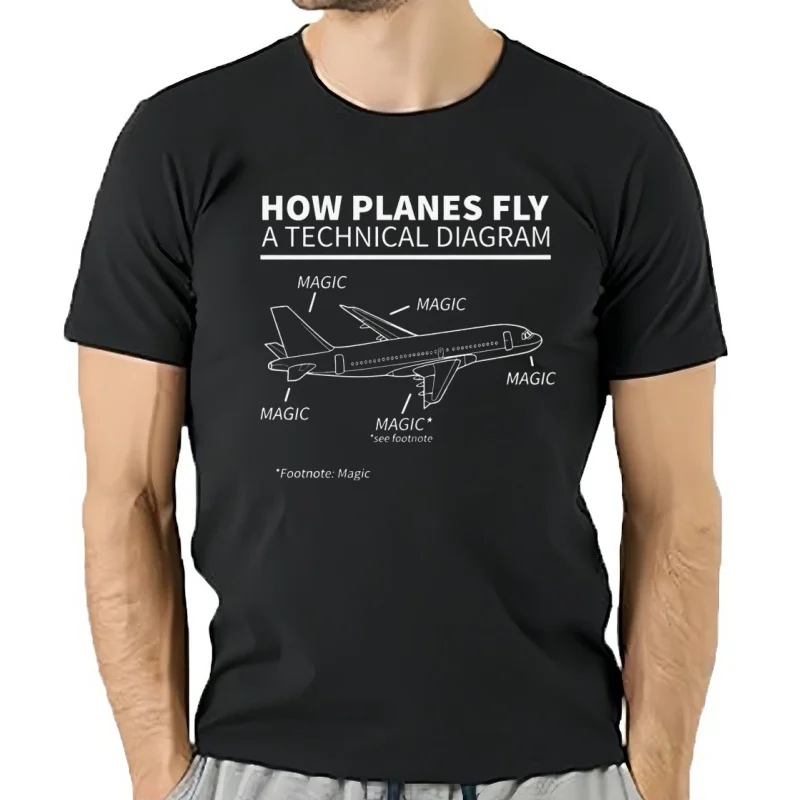 

para hombres y mujeres cómo aviones volan magia divertida manga corta Hip Hop divertida piloto y avión volando gran