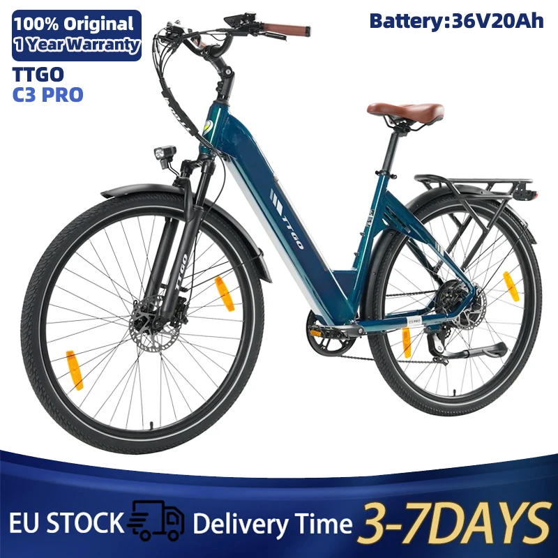 TTGO C3 PRO Elektrische Fiets 250W 36V20Ah CST 28"*2.0 Band Hydraulische Schijfrem Max Bereik 120 KM Met LCD Display Elektrische Fiets - afbeelding 2