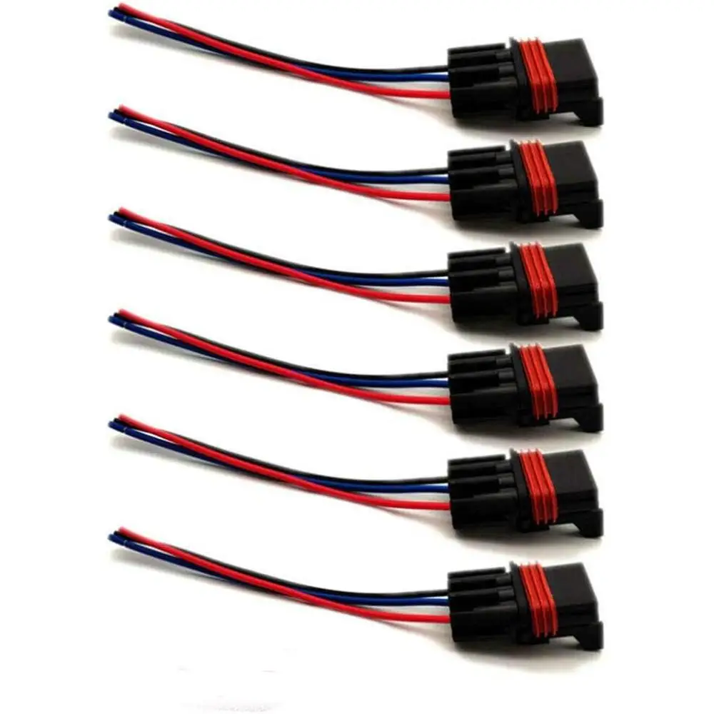 6Pcs Pulse Power Plugs for Polaris Ranger XP 1000 RS1 Crew 2018-2024 12V Bus Bar Connector Pigtail Harness Weatherproof Black