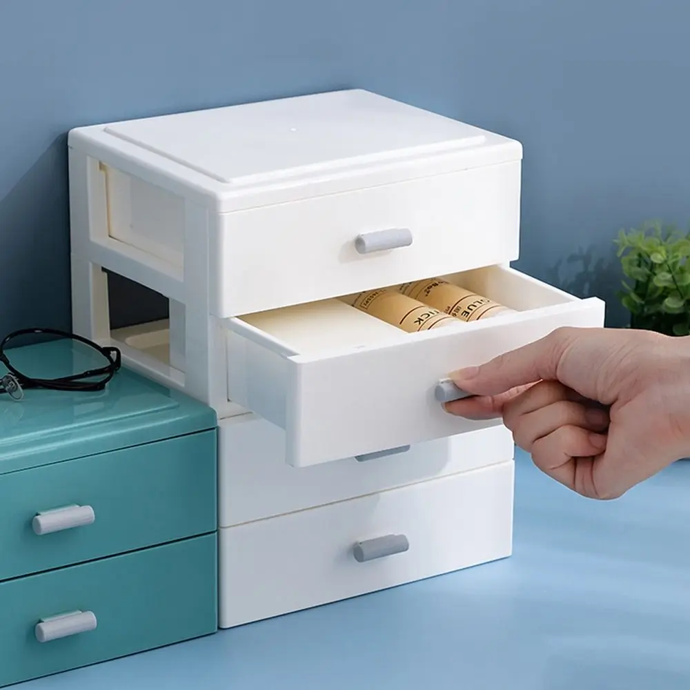 Mini Desktop Storage Box Multi-functional Large Capacity Jewelry Box Dust Prevention Waterproof Stationery Organizer Home