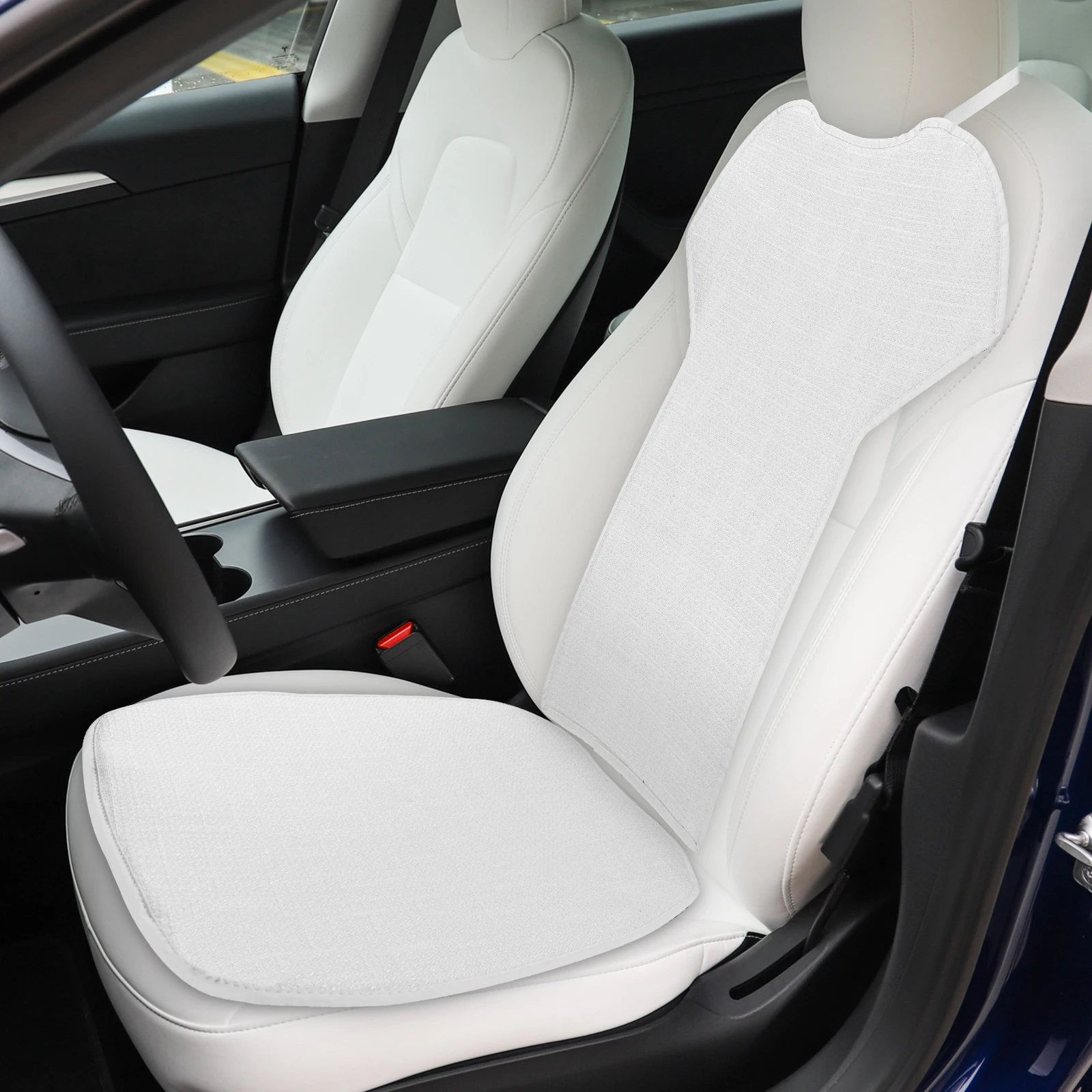 Car Seat Mat For Tesla Model 3 2017 2018 2019 2020 2021 2022 Cushion Breathable All Season Seat Protector Cover Ice Silk Linen