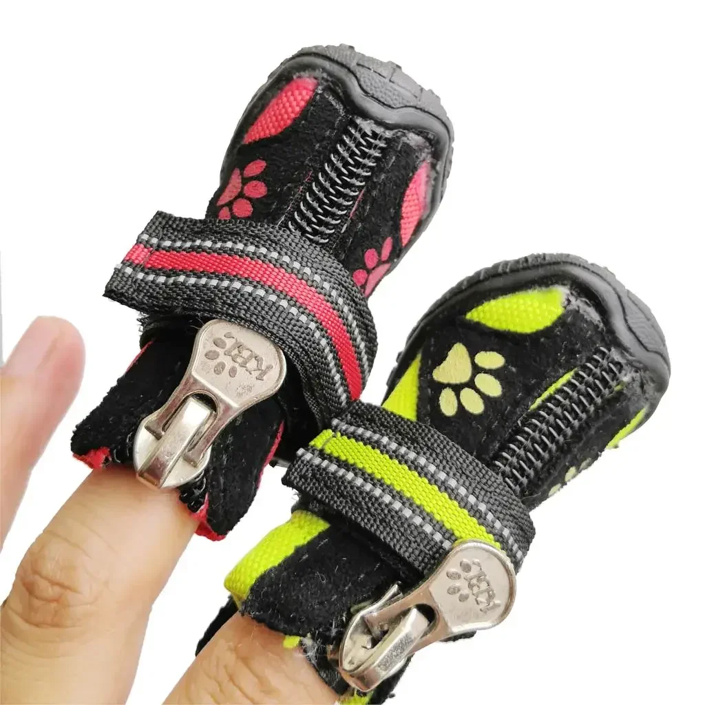 4pcs Waterproof Small Large Dog Golden Retriever Boots Winter Warm Margin 8 Sizes Pet Shoes Non-slip Anti-skid Wear-resistant