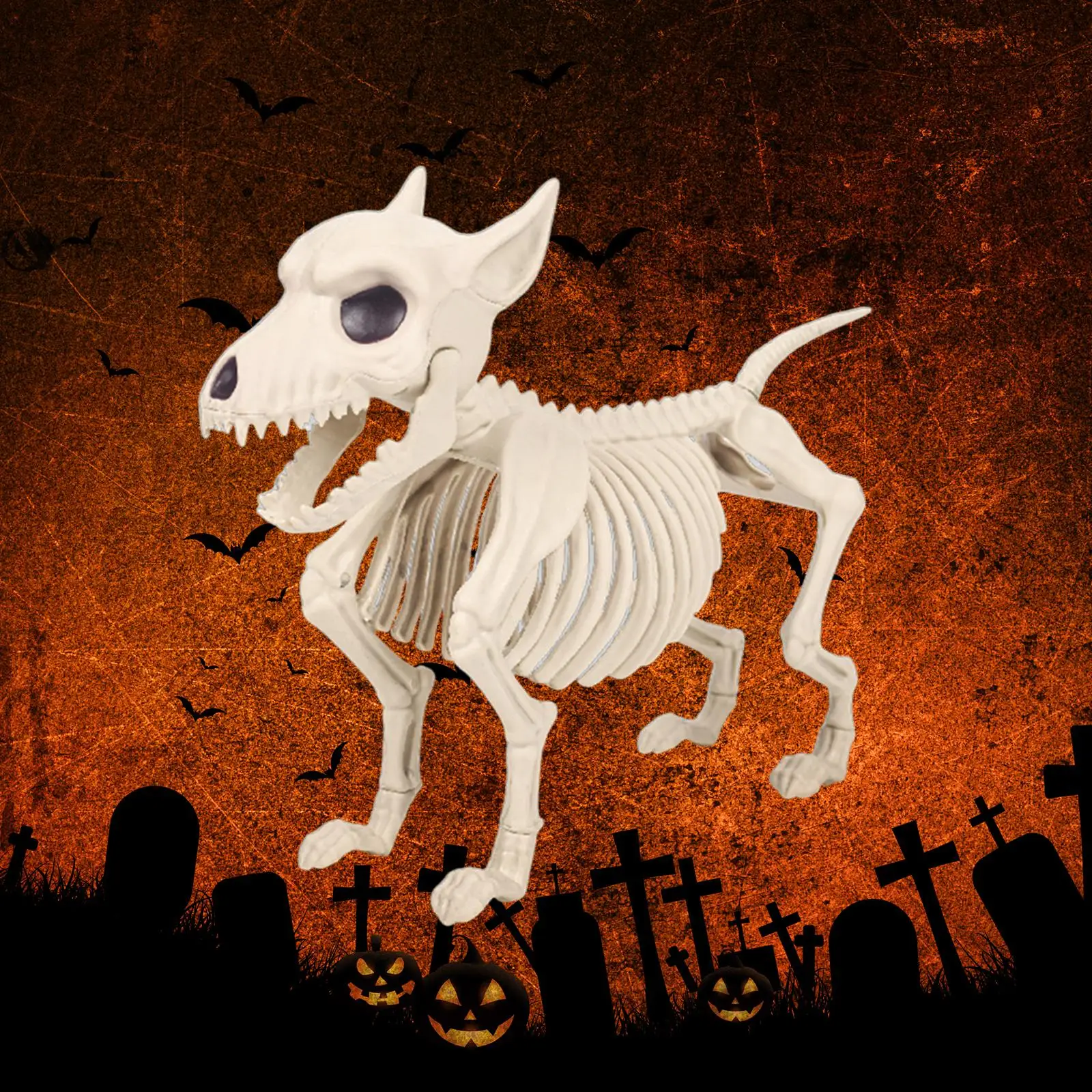 Halloween Dog Skeleton Full Body Multipurpose Animal Bones Skeleton Puppy Figurine for Spook Houses Halloween Party Decoration