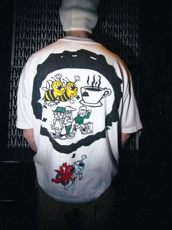 

American Street Style Saint Beastieboys Rap Graffiti Vintage Worn round Neck Short Sleeve T-Shirt Loose Fit Breathable Cotton