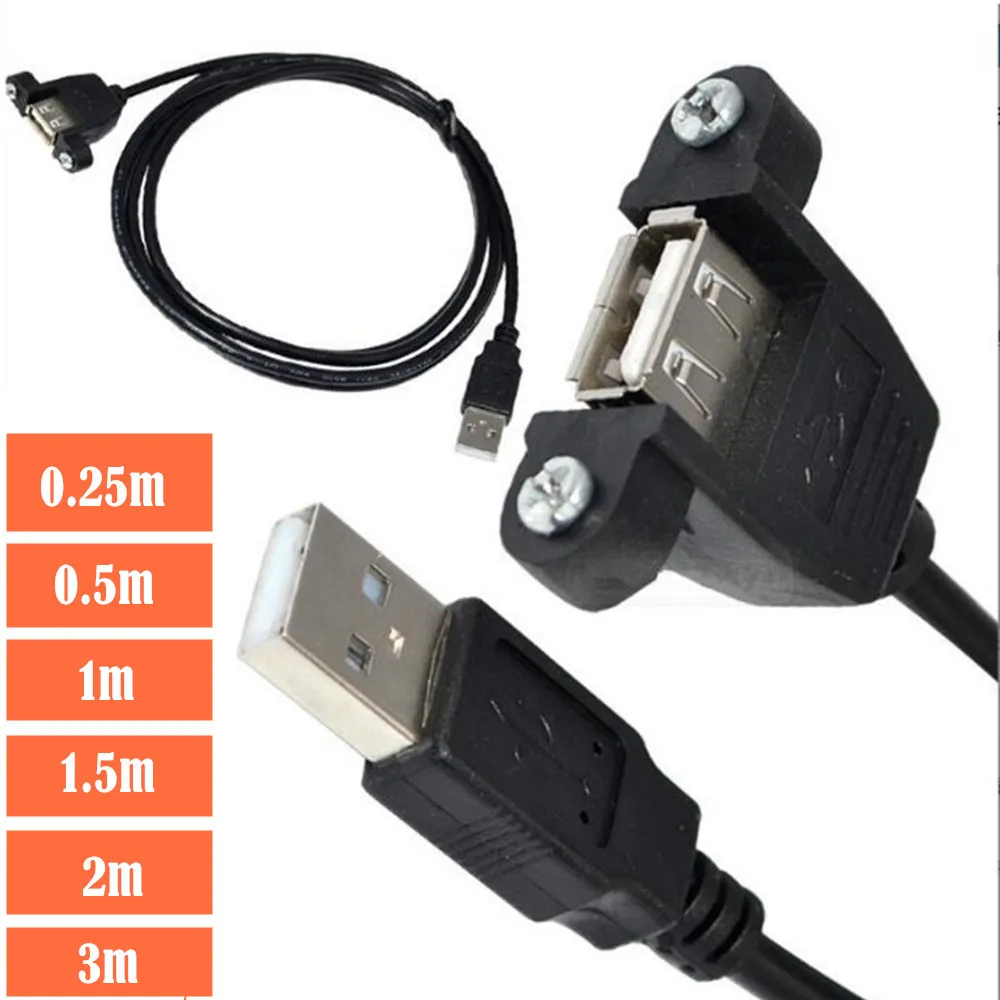 USB 2.0  Extension Cable with Screws Wire Data Transmission Line Superhighspeed Data Extension Cable For Display Projector