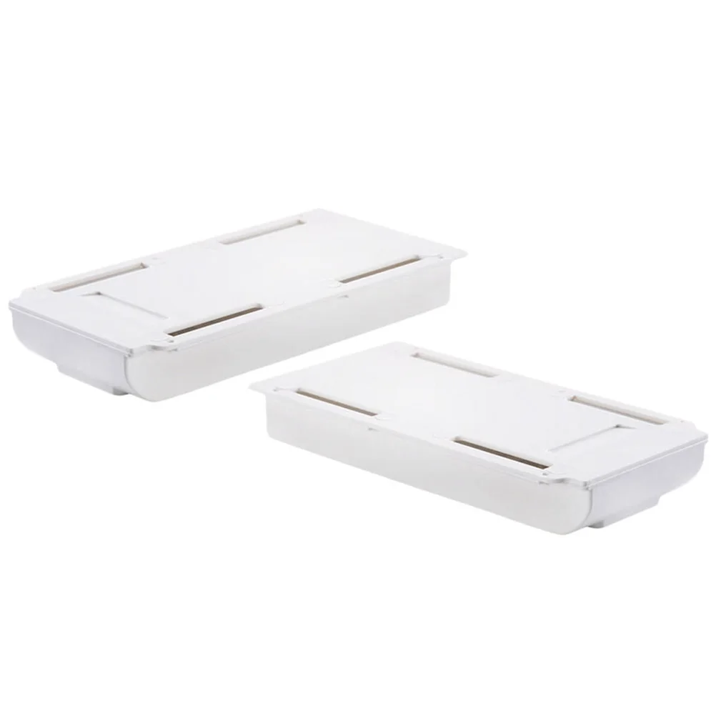 

2 Pcs Desk Under Storage Boxes PP Material Small Size Slide Out Drawers Office ganizers Plastic Desk Attachment