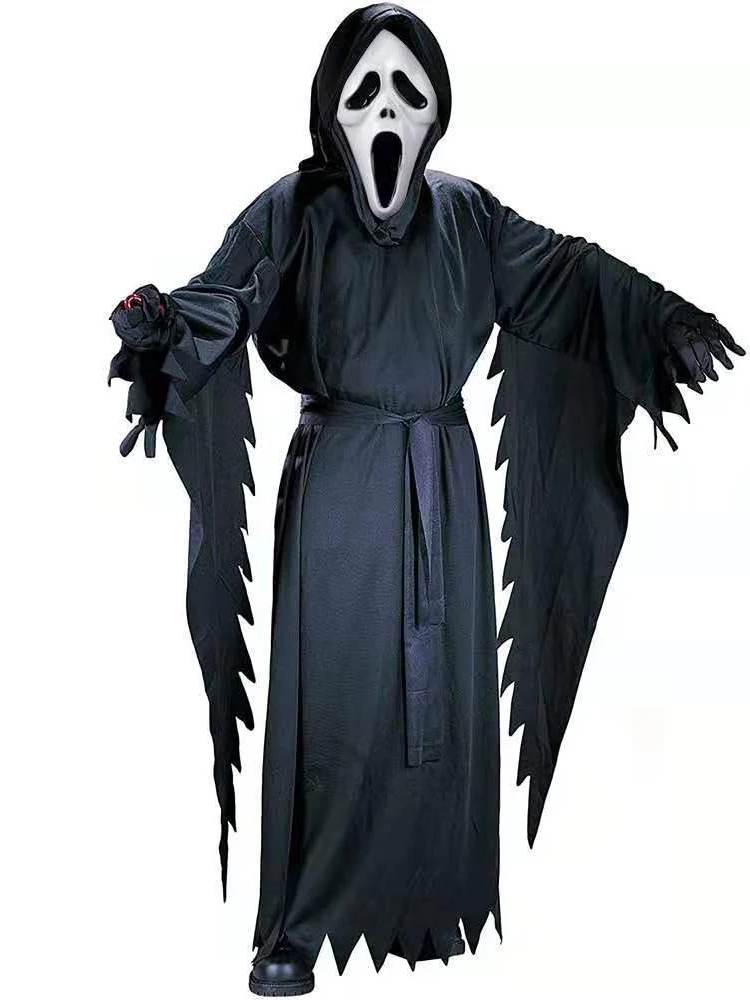 Halloween Family Horror Theme Scream Costumes Demon Fancy Dress Carnival Party Club Death Ghostface Costume Boys Teens