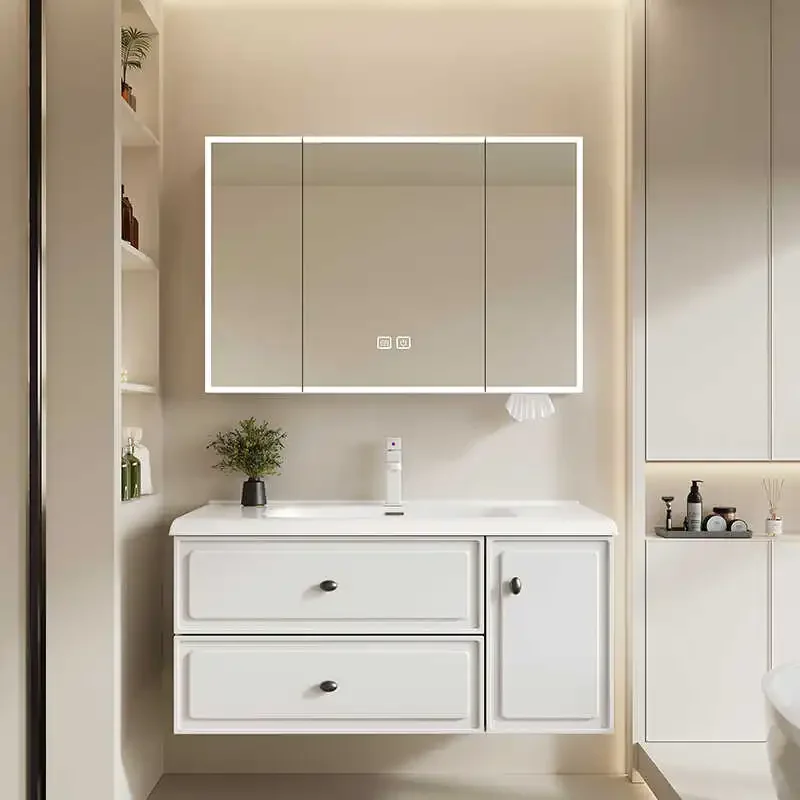 

French Washbasin Bathroom Cabinets Toilet Vintage Vanity Storage Bathroom Cabinets Mirrors Shower Armadi Aperti Furniture