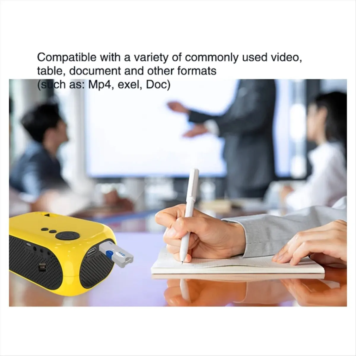 

A26Z Portable Mini Projector 360P LED Wired Mobile Phone Projector with Speaker Remote Control for Outdoor Camping EU Plug