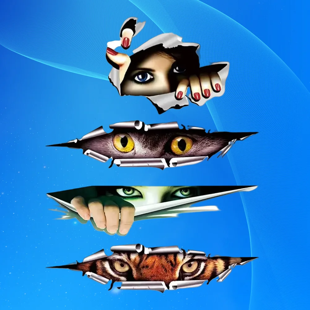Car Auto 3D Creative Sticker Modified Decal Eyes Peeking Monster Waterproof Stickers For Home Motorcycle Anti Scratch Decals