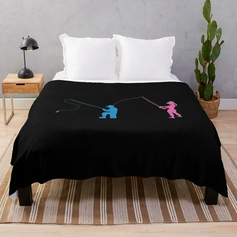 

Fishing Couples Love Angling Fishermen Fish Gift Throw Blanket Compact Warm Blanket for Car Road Trip