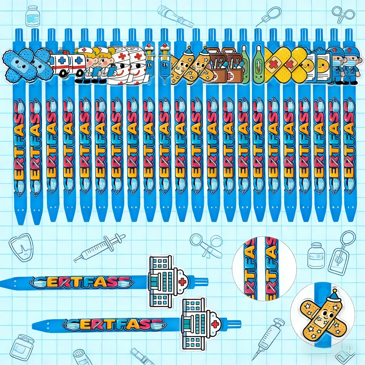 

12 pieces / 24 pieces doctor's cross-shaped marker pens - push-type medical pens - special pens for hospital staff as gifts