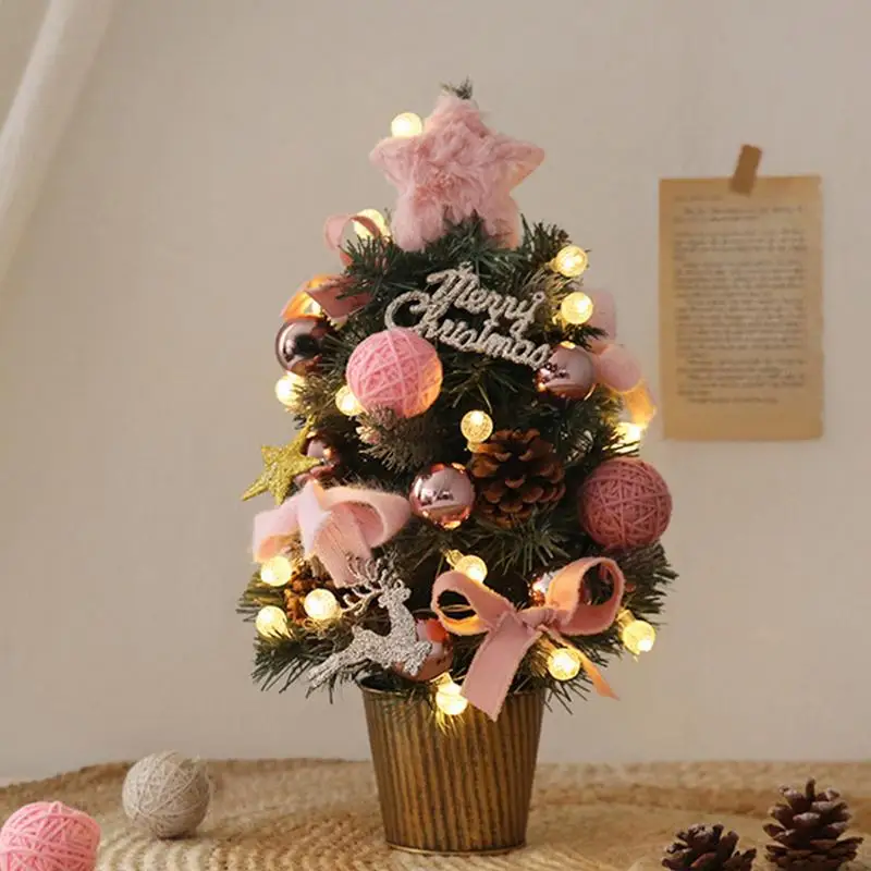 

Small Christmas Tree Tabletop Christmas Trees with Lights Table Ornaments Reusable Decor Table Centerpieces Lighted Christmas