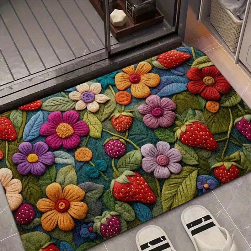 سجادة ترحيب عباد الشمس الربيعية - سجادة رقيقة ماصة غير قابلة للانزلاق للدخول الداخلي/الخارجي، ديكور منزلي قابل للغسل في الغسالة #1