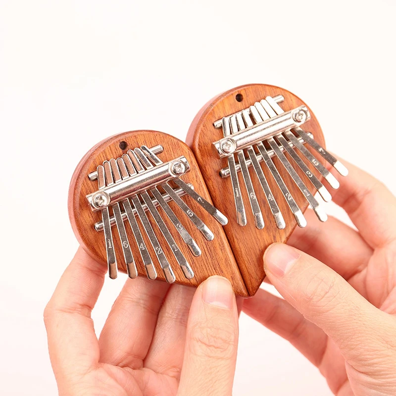 Mini Kalimba 8 Key Exquisite Finger Thumb Piano,Gift For Beginners Music Lovers Players,Cute Pendant Pentagram Easy Install