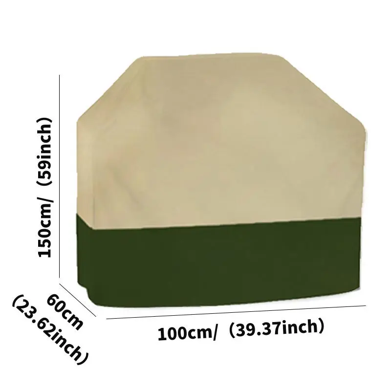 Outdoor Grill Covers Heavy Duty Waterproof Furniture Cover Heavy Weber Gas Charbroil BBQ Cover Protective Cover 210D Beige Green