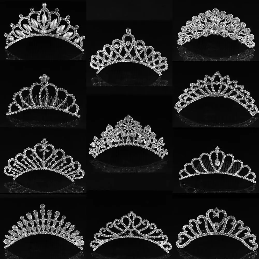 1Pc Sweet Stylish Hair Styling Accessories For Girls Children Shiny Party Headwear Chic Bridal Crown Wedding Jewelry Tiara