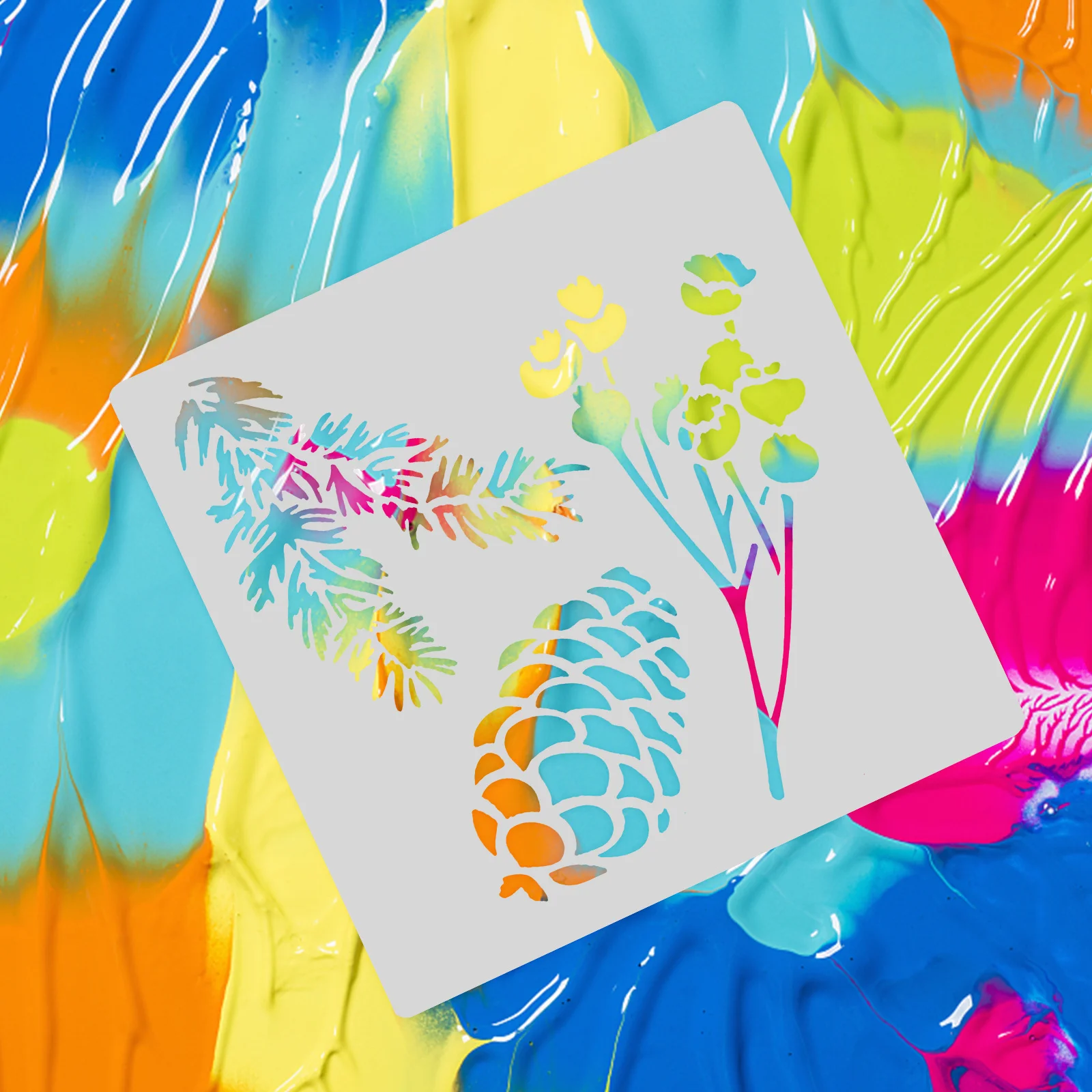 

9Pcs Tropical Leaf Reusable Stencils Durable Flexible Painting Templates Drawing Molds for DIY Crafts Wall Art