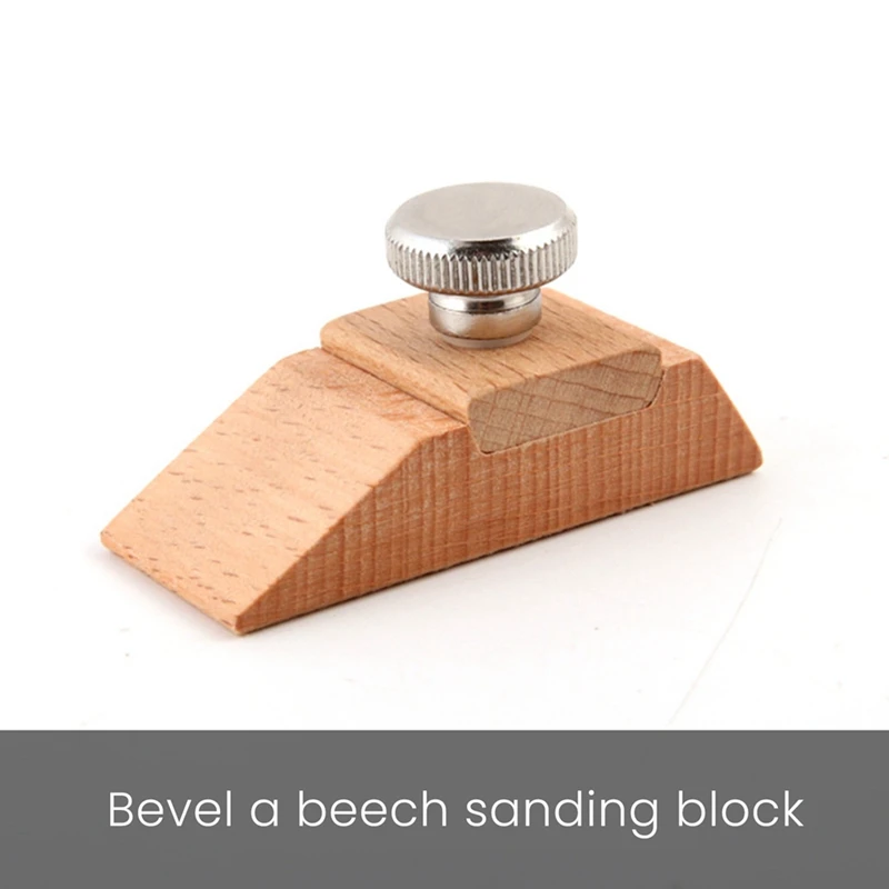 3Pcs Wooden Sandpaper Block Set Square Bevel Wedge Hand Sanding Block Handmade Leather Edge Grinding Polishing Tool