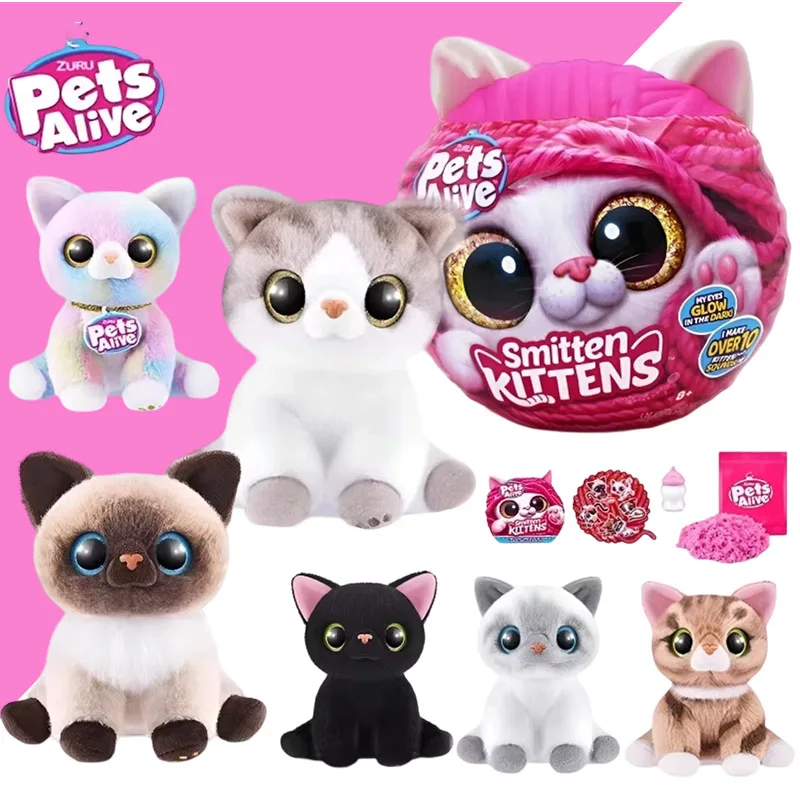 

ZURU Pets Live Pet Plush Cat Girl Cartoon Doll Voice Surprise Secret Box Doll Children's Toy Festival Gift
