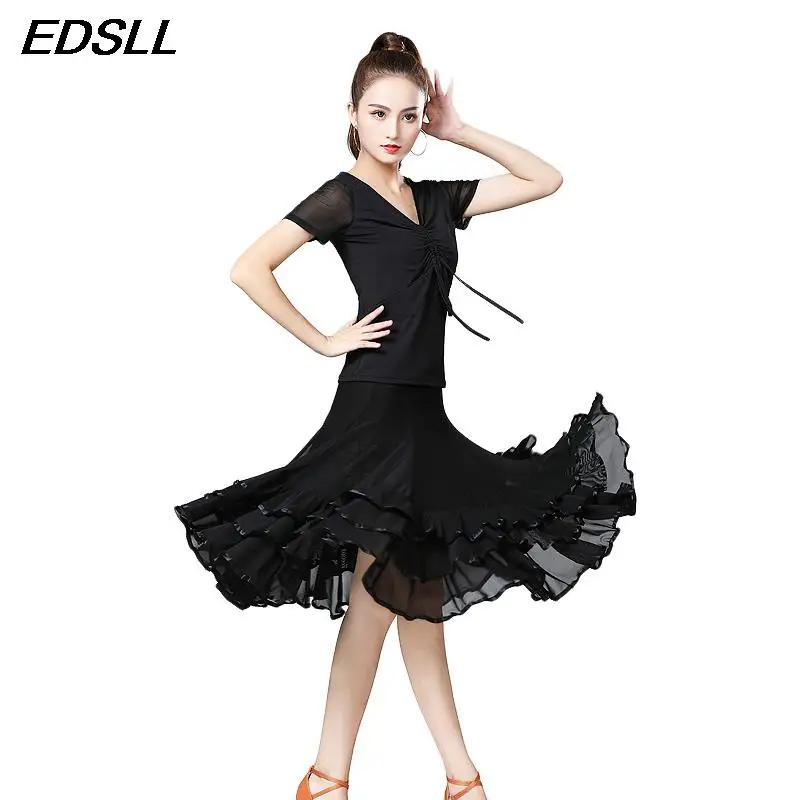 Latin Dance Erwachsene Tanz Praxis Kostüm Frauen Walzer Tango Modern Dance Training Anzug Großen Rock Dance Performance Kostüm