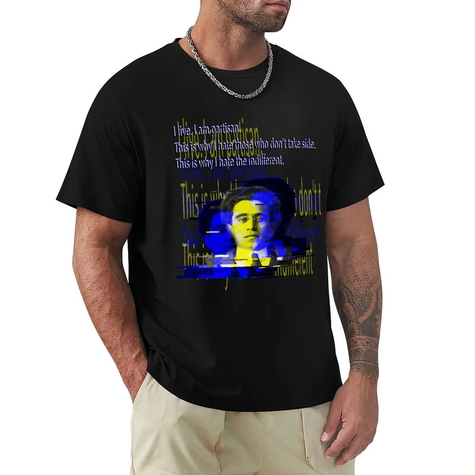 Gramsci : J'ai horreur des T-shirts indifférents, T-shirt ample grande taille
