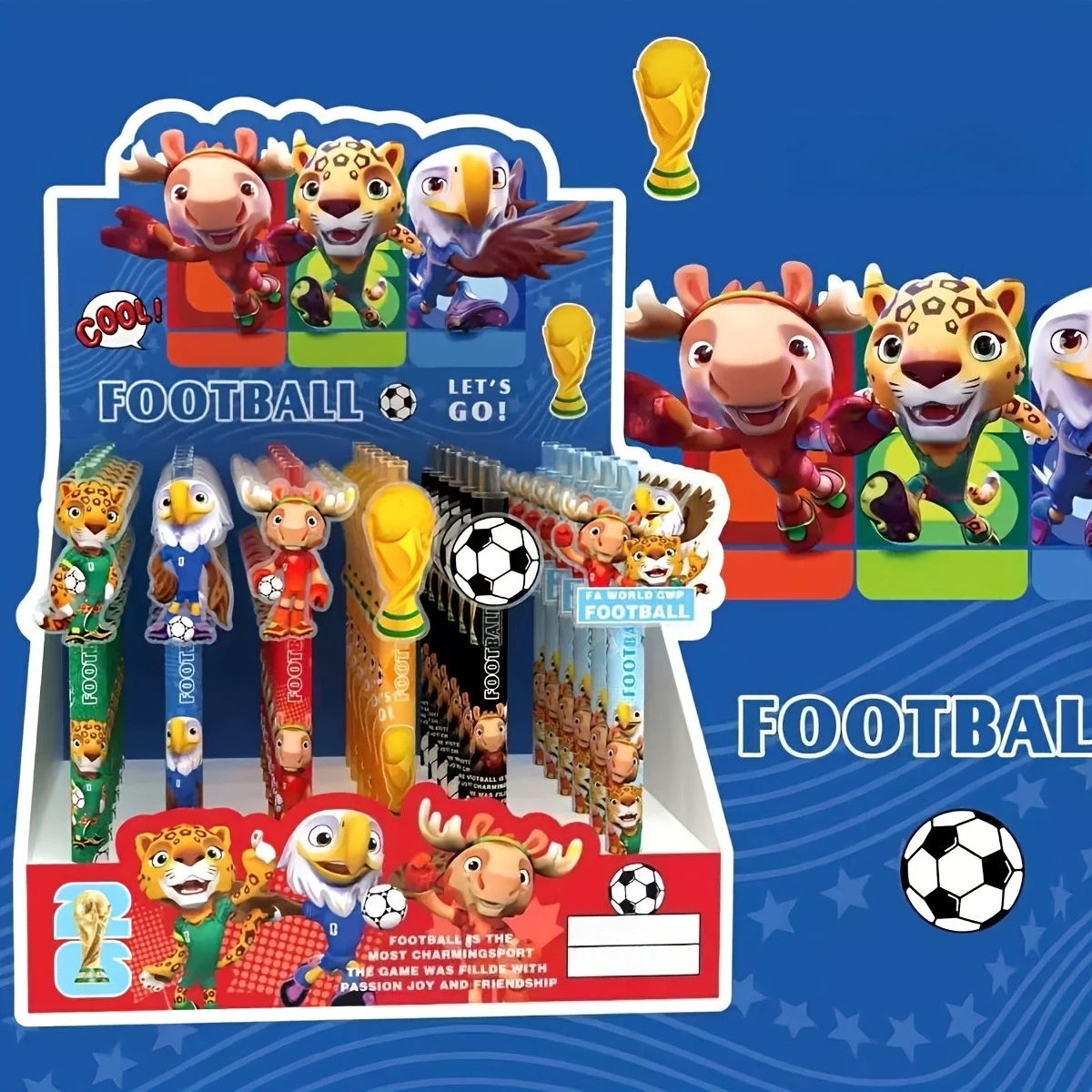 

Panini 6Pcs Retractable Ballpoint Pens Blue 0.5mm Kawaii School Office Stationery Student Reward Birthday Gift Set