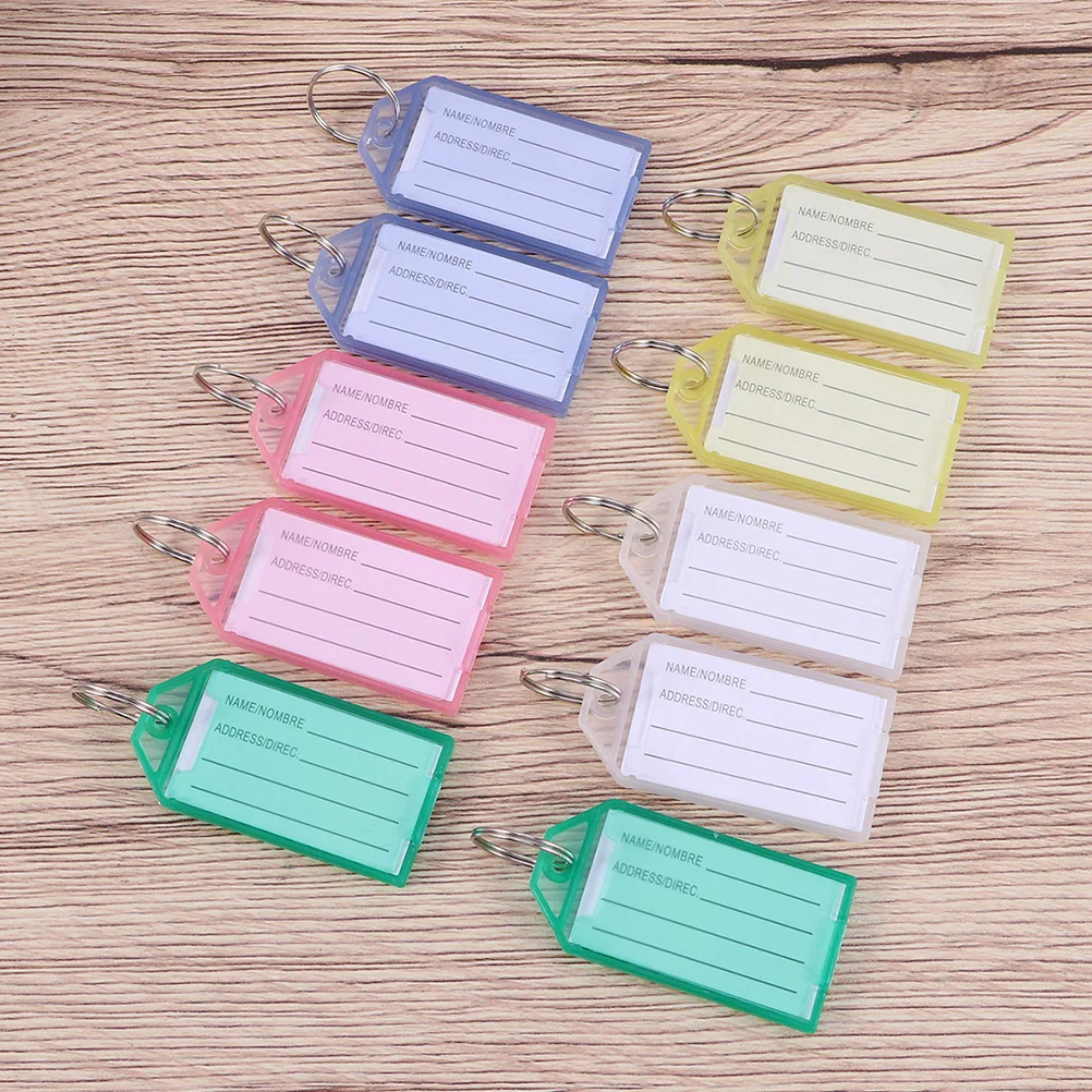

40pcs Colorful Key Tags Writeable Label For Keys Luggage Usb Hotel Keychain Organizer Pp Cover Multi-Function Identification