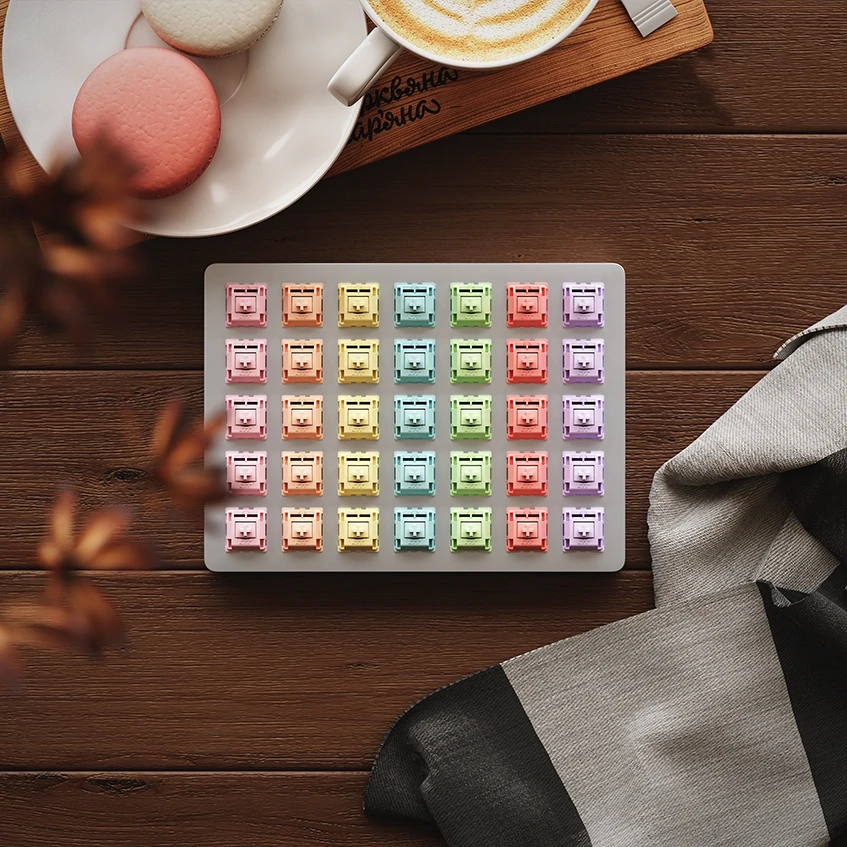 Imagem -04 - Ktt Macaron Switch Interruptores de Teclado Lineares Táteis Pinos Som Hifi Personalizados para Teclado Mecânico Pom pc pa Switch