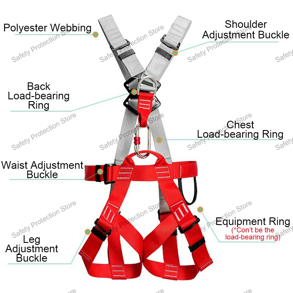 High Altitude Work Safety Harness Full Body Five-point Safety Belt Rope for Outdoor Rock Climbing Construction Protect Equipment