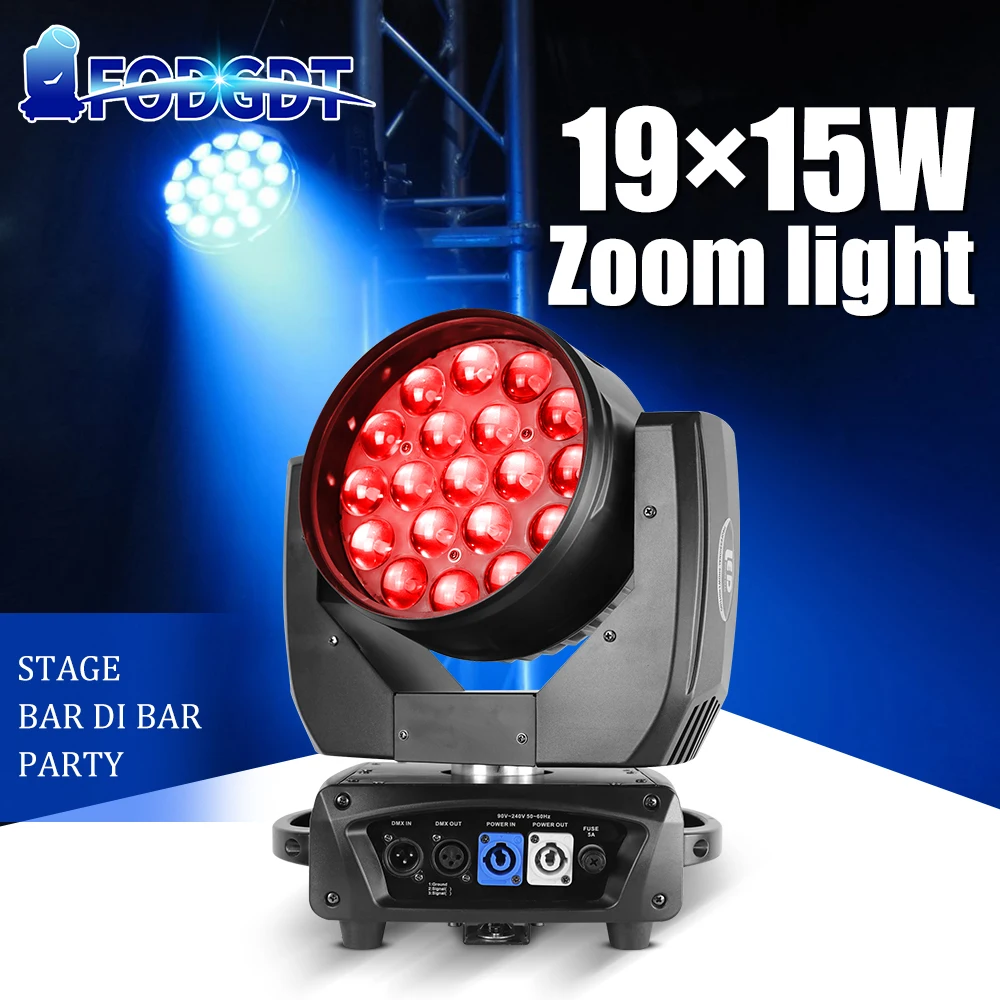 

Ship From EU US 19x15W Zoom Moving Head Lights LED RGBW Beam Wash DMX 16/24 CH Stage Effect Lighting For Wedding DJ Disco Bar