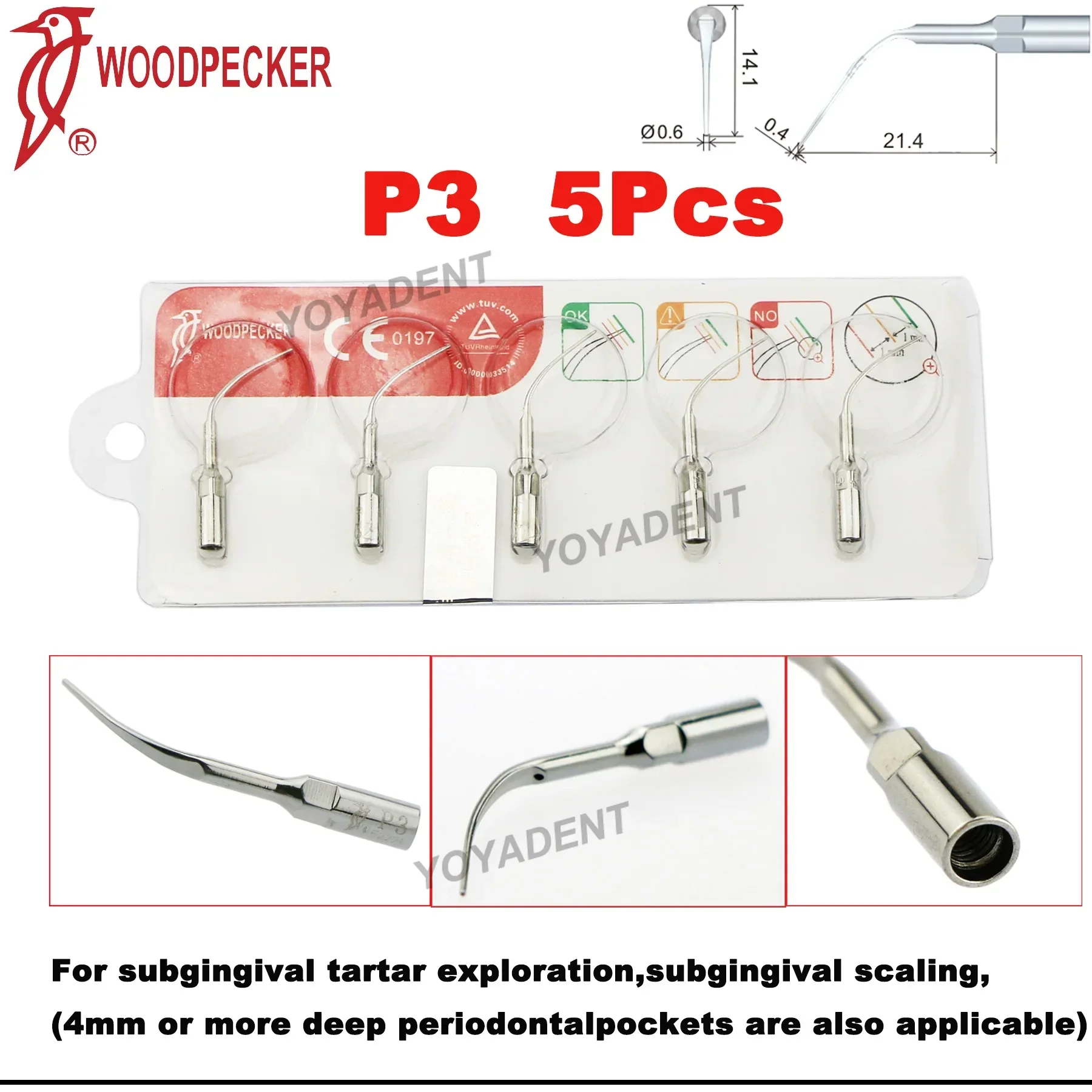 Woodpecker DTE Tips Dental Ultrasonic Scaler Tips Periodontics Tips Fit EMS NSK SATELEC ACTEON Scaler Handpiece Narzędzia stomatologiczne