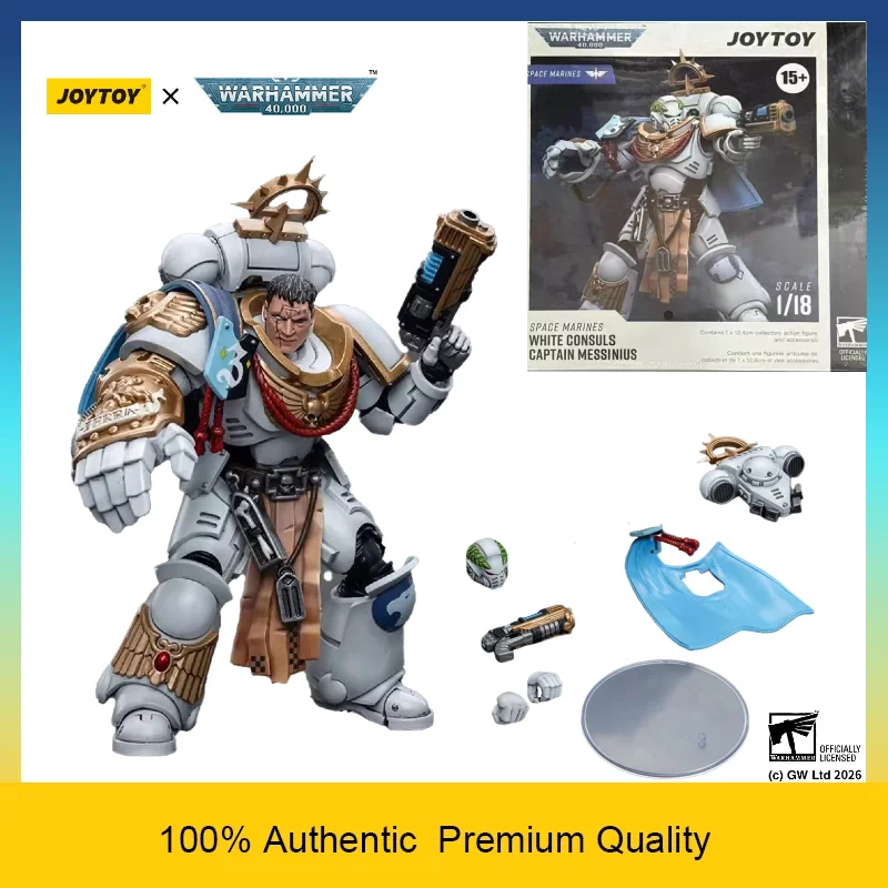 

JOYTOY JT6861 Warhammer 40k Space Marines White Consuls Captain Messinius 1/18 Action Figure Articulated Collectible Model Toys