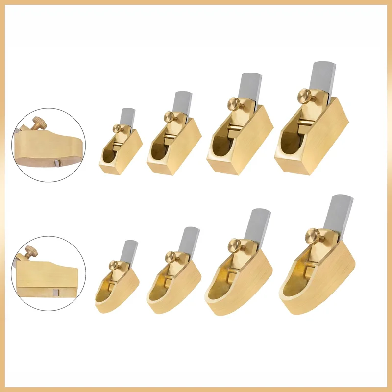 Brass Copper Violin Thumb Plane, Convex & Flat Bottom Luthier Tool, Mini Hand Planer for Violin Viola Cello