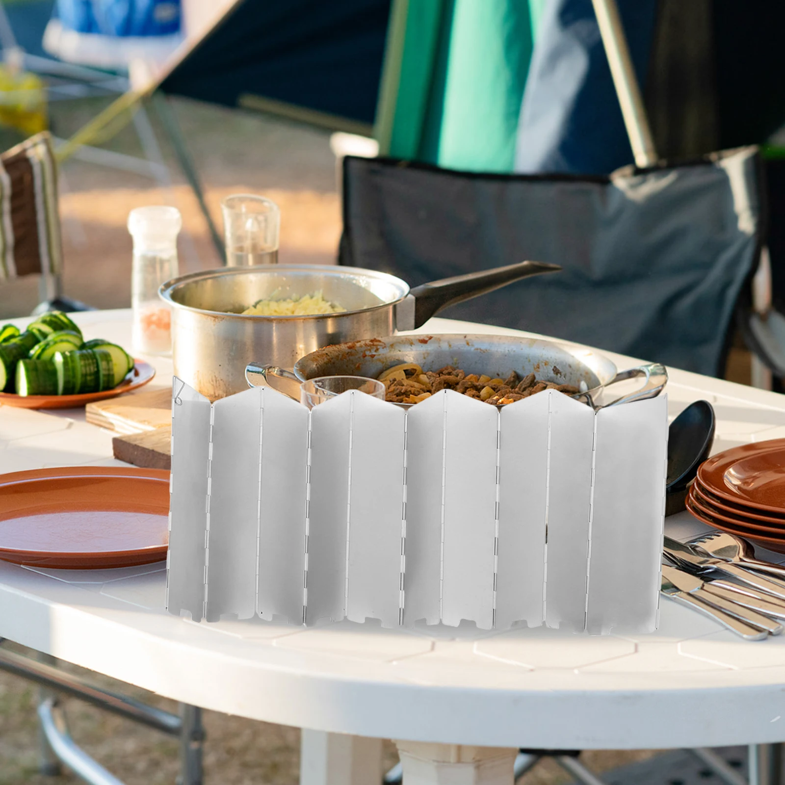 

Aluminum Foldable Windscreen for Outdoor Propane Heater Portable Camping Stove Accessories Wind Patio Heat