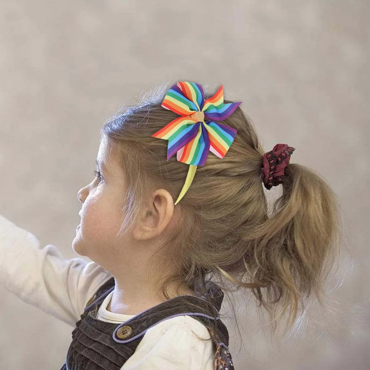 

Rainbow Headband For Kids Party Costume Cosplay Accessory Gradient Bow Headwear Creative Gift Girls Boys 6-12Cm