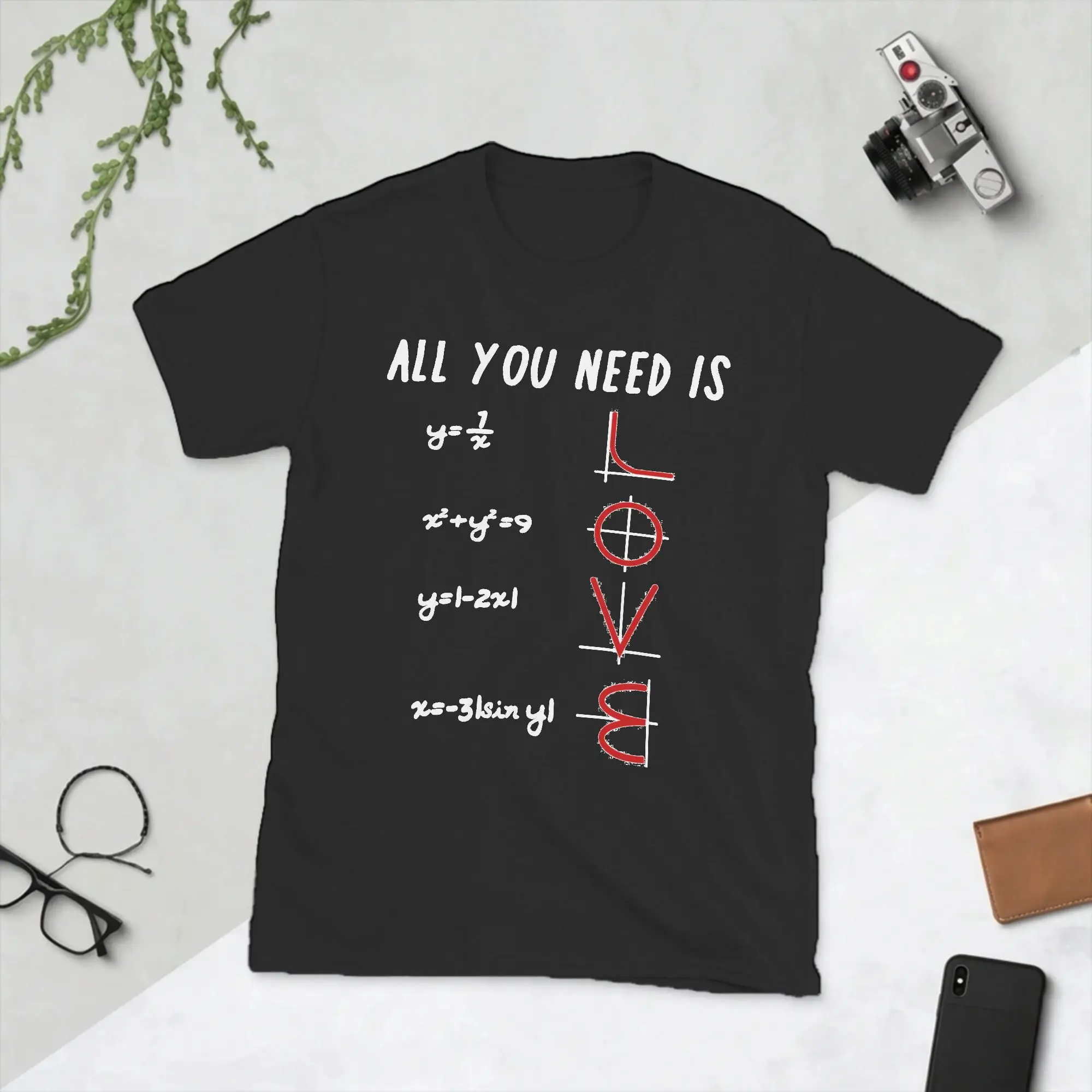 All You Need is Love Mathematics Pun T-Shirts for Men Math Vintage Cotton Tee Shirt Round Collar Short Sleeve T Shirt Clothes