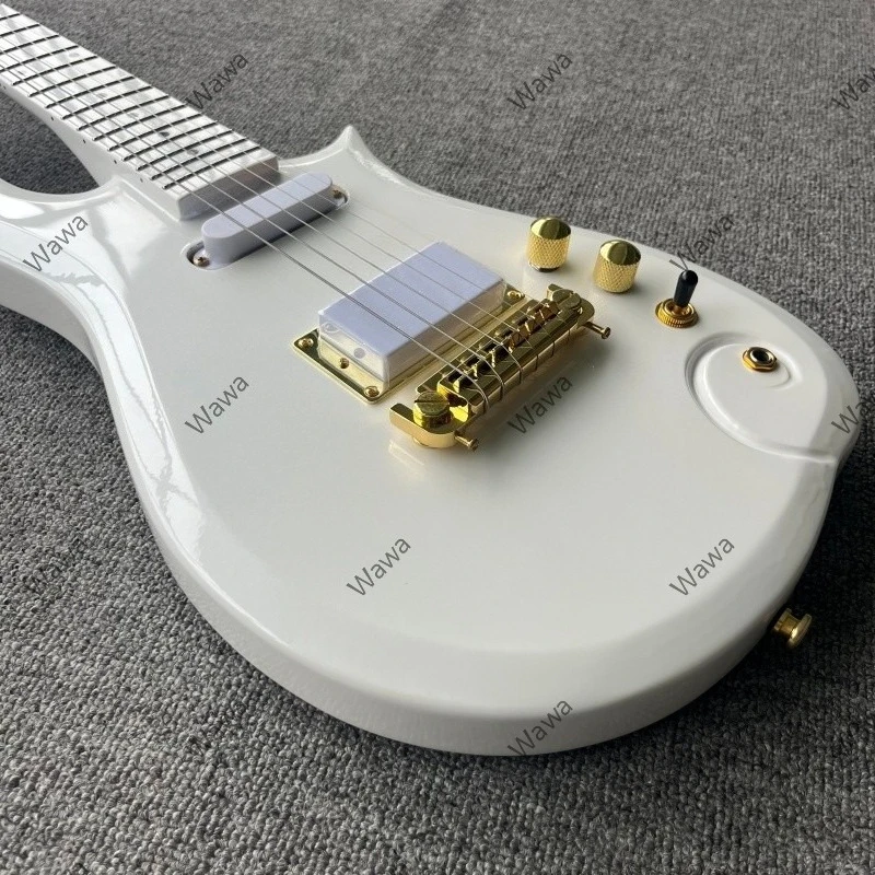 2026 Gloss White Solid Guitar SH Pickups Gold Hardware Rounded fret Edge Guitar