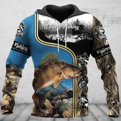 Sudaderas con capucha de pesca para hombre, sudadera con gráfico de animales de pescado 3D, ropa y2k, Jersey divertido, Tops de otoño