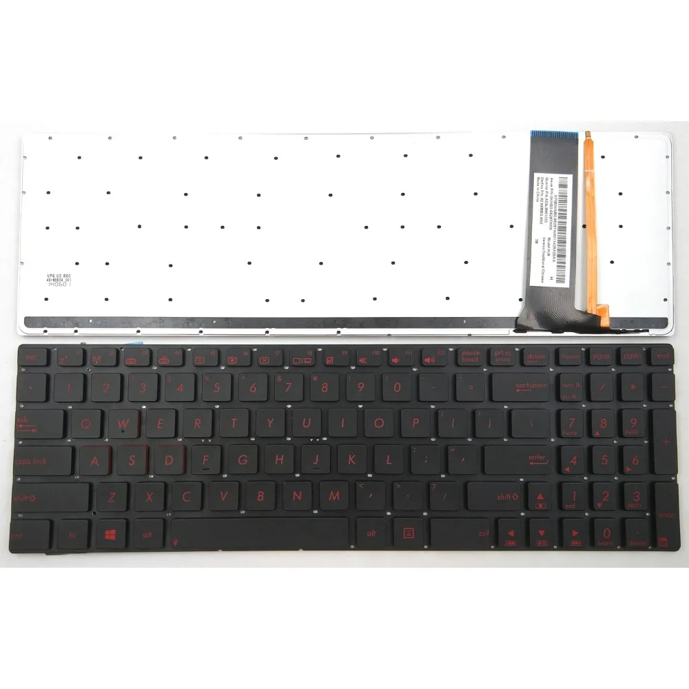 

New Laptop Keyboard for Asus N56XI321VM-BL N56XI323VZ-SL N56XI363VZ-SL N750 N750J N750JK Series Without Frame With Backlit