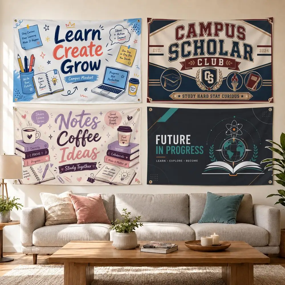 Scholar Study Lounge Flags Flags for Bedrooms Home Decor Items Outdoor Decors Garage Decoration Flaga