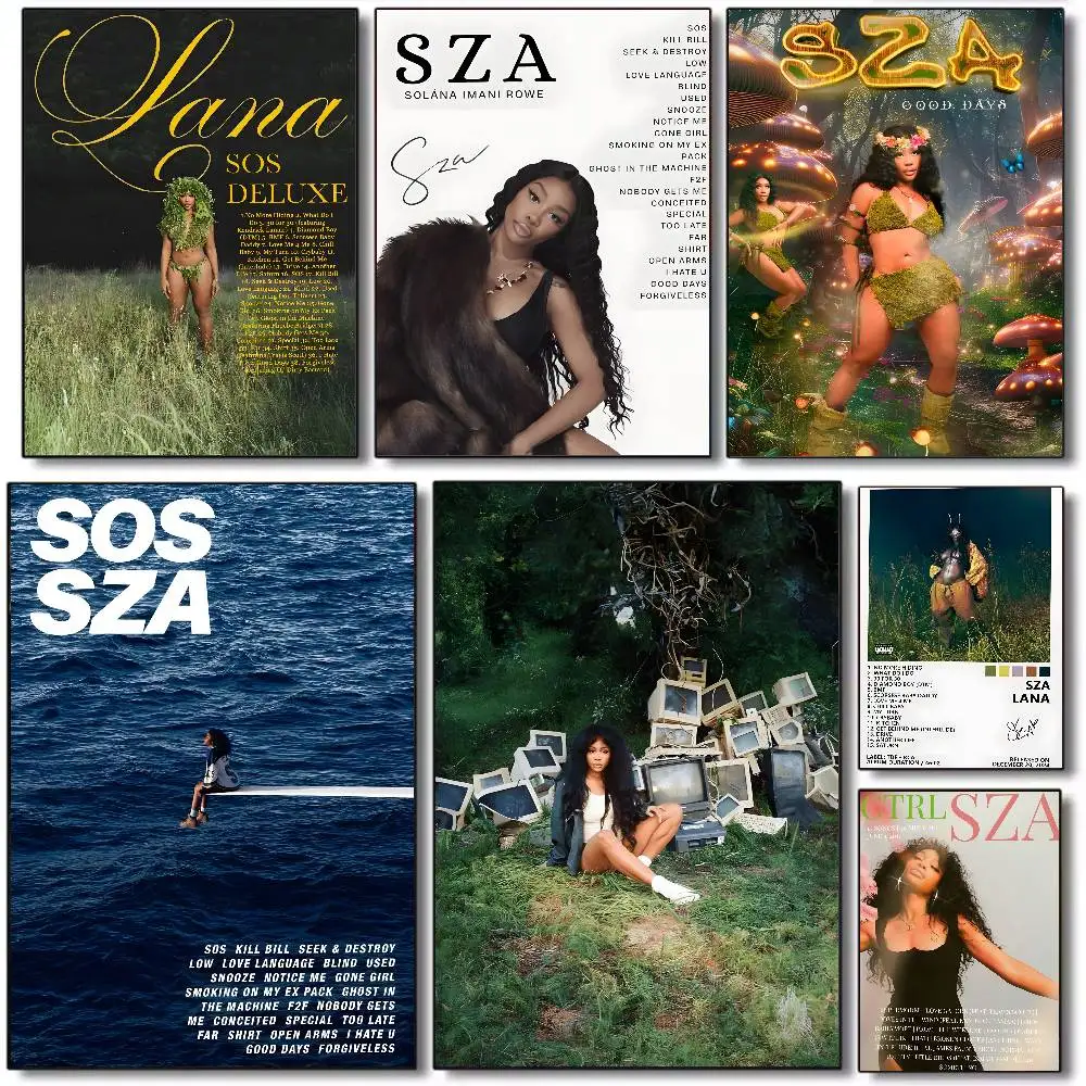 Álbum S-SZA pop sos, póster artístico en lienzo HD, papel de impresión estético avanzado, arte de pared para decoración del hogar y sala de estar