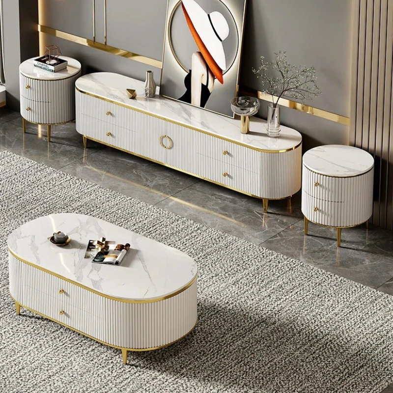 

Modern Nordic White Tv Cabinet Legs Gold Luxury Stand Drawer Cabinet Storage Home Meuble Television Salon Living Room Furniture