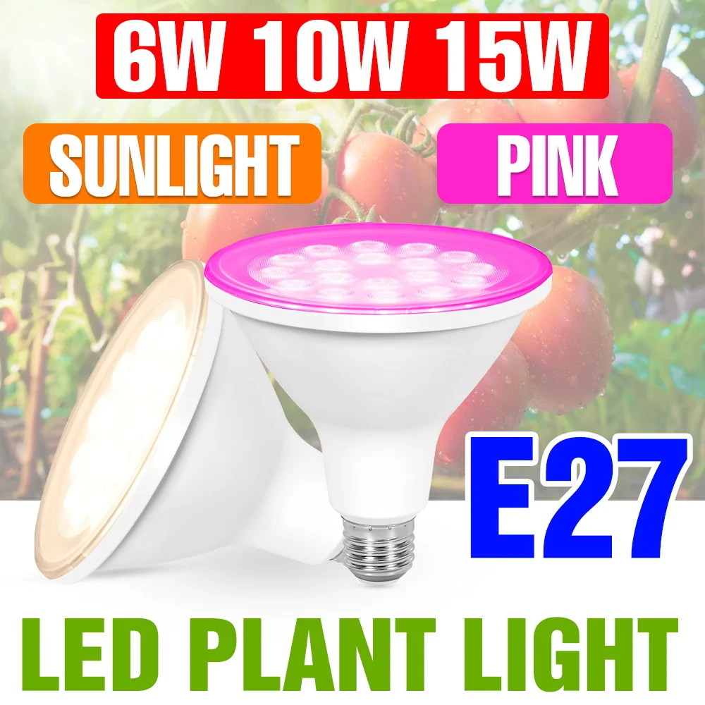 

15W LED Full Spectrum Grow Bulb Indoor E27/E26 Plant Cultivation Lamp 100-277V Greenhouse Hydroponics Potted Flowers Growth Box